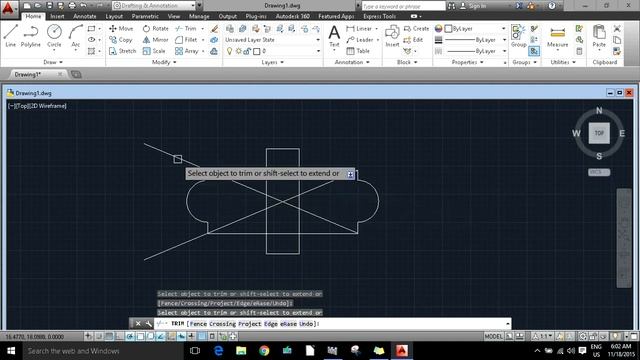 AutoCad trim command - learn in seconds смотреть онлайн