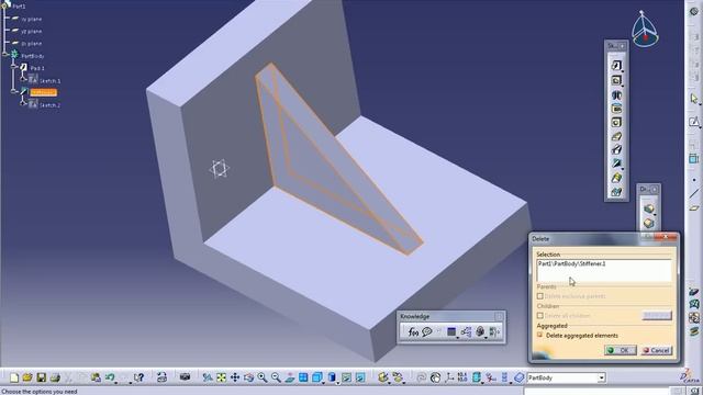 Catia V5 Tutorials|Part Design|Stiffener смотреть онлайн