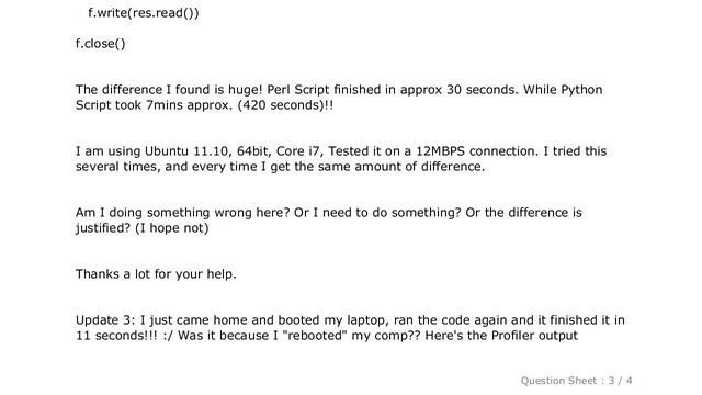 HTML : Perl beats Python in fetching HTML pages? смотреть онлайн