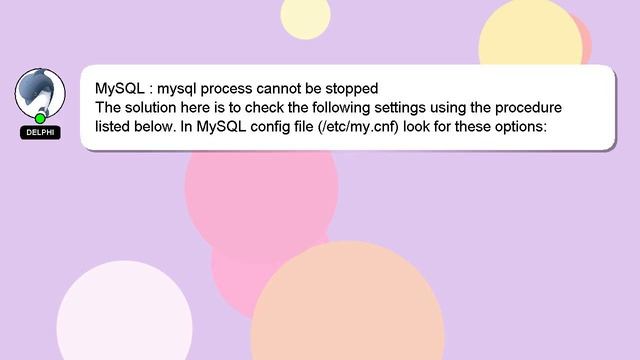 MySQL : mysql process cannot be stopped смотреть онлайн