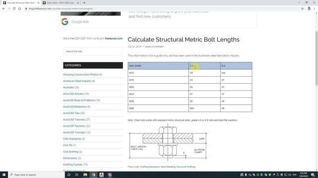 Drafting Standards - Calculate Structural Bolt Lengths смотреть онлайн