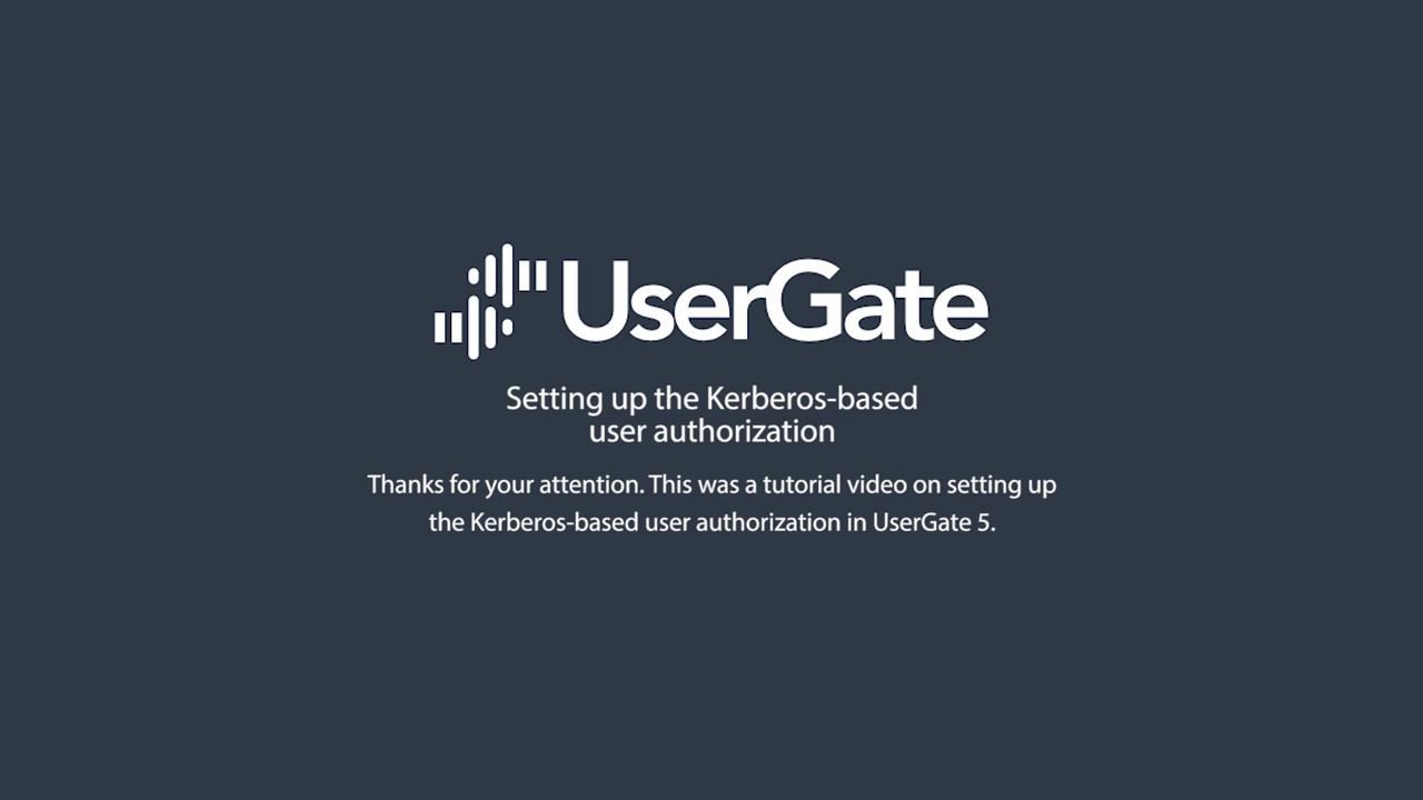 UserGate 5. Setting up the Kerberos-based user authorization смотреть онлайн