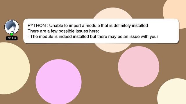 PYTHON : Unable to import a module that is definitely installed смотреть онлайн