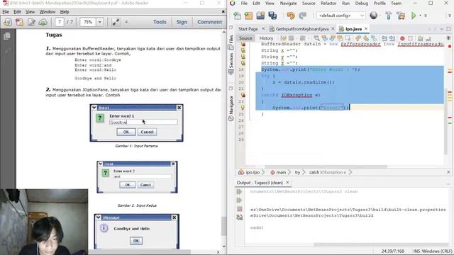 Program untuk meng-input dari luar(Keyboard) Menggunakan BufferedReader dan JOptionPane (Java) смотреть онлайн