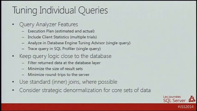 Journées SQL Server 2014 - Performance sous SQL Server, trucs et astuces смотреть онлайн