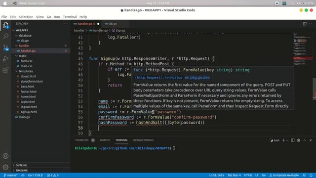 Web Authentication App | Part 8 | Inserting data in the database | Golang | MongoDB смотреть онлайн