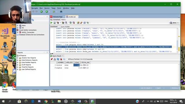 Consulta BETWEEN en Oracle смотреть онлайн