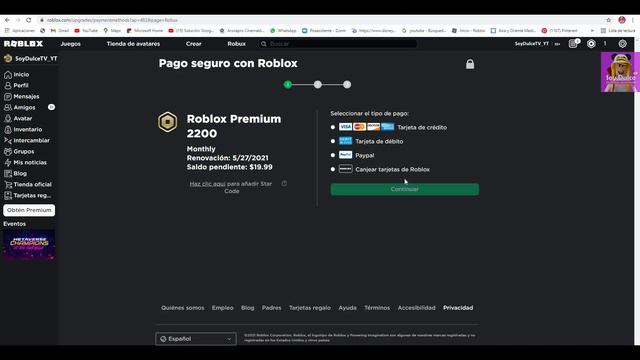Como comprar ROBUX paso a paso | Tarjeta de Débito o Crédito de forma segura✅ SoyDulceTV 🍫🧸 ROBLOX смотреть онлайн