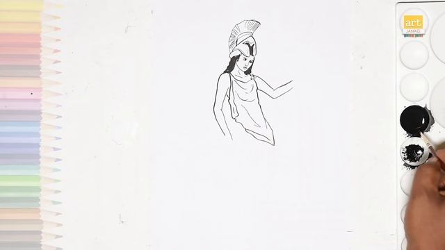 Athena the Greek goddess of wisdom drawing easy | How to draw The Greek goddess step by step смотреть онлайн