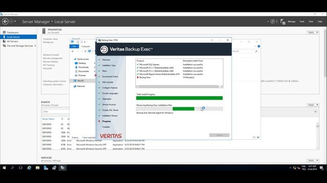 installing Veritas Backup Exec 20.3 on Server 2016 , Backup SQL instances смотреть онлайн