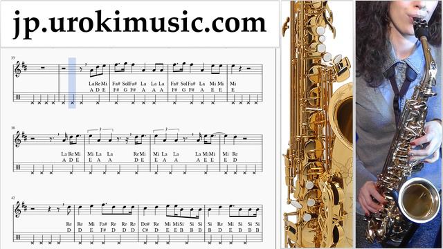 サクソフォンの吹き方(テナー) Maroon 5 - Girls Like You Ft. Cardi B 運指表 Um-i799