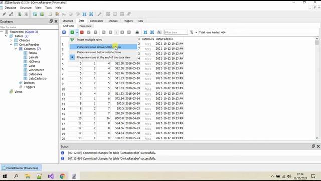 SQLite 3 com SQLiteStudio, definir valor padrão para os campos. смотреть онлайн