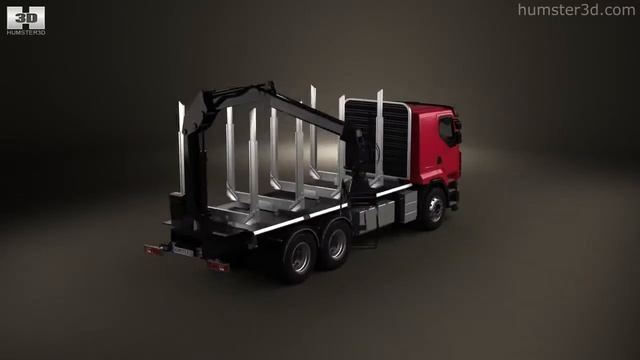 Renault Premium Lander Logging Truck 2006 by 3D model store Humster3D.com смотреть онлайн