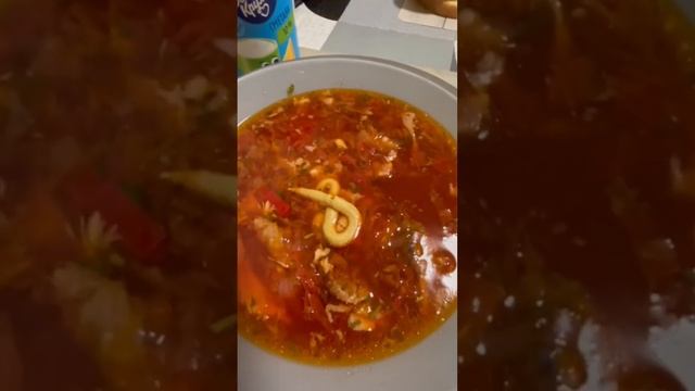 борщец с горчичкой и сметанка