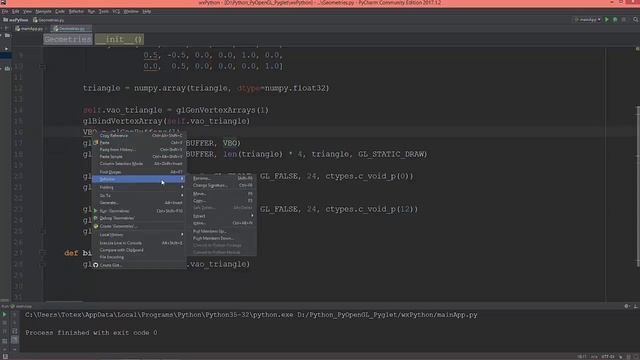 wxPython GUI and PyOpenGL - 11 - geometries class p1 смотреть онлайн