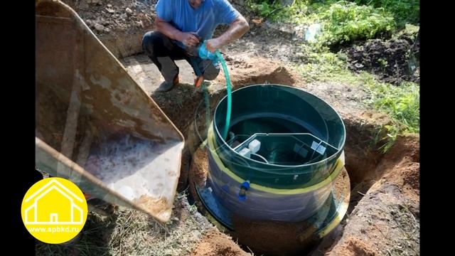 Монтаж канализации за городом. Установка ЛОС. смотреть онлайн