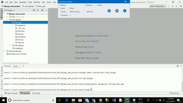 Create Django Project using Pycharm.. смотреть онлайн