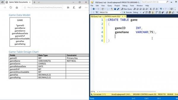SQL Server CREATE Statement