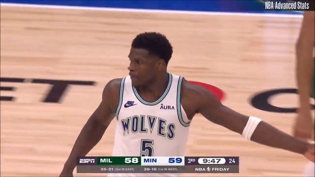 Anthony Edwards 28 pts 9 rebs 5 asts vs Bucks 23/24 season смотреть онлайн