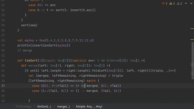Tim Sort Algorithm Part 3 Scala смотреть онлайн