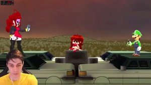 ОР ВЫШЕ ГОР ! МАРИО В FRIDAY NIGHT FUNKIN! - SMG4： If Mario Was In.... Friday Night Funkin - Реакция