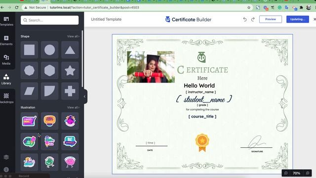 Drag and drop certificate builder for Tutor LMS смотреть онлайн