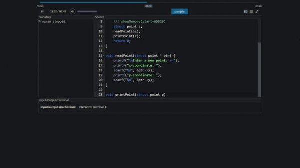 Create structures from user input