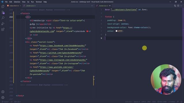 #09 - Building Footer Design - (தமிழில்) (Tamil) | HTML, SASS & Javascript смотреть онлайн