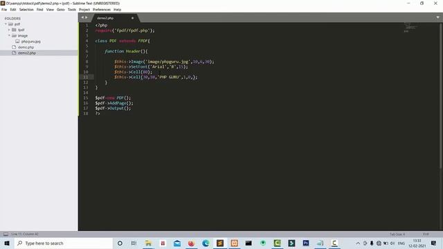 how to add header footer and image in fpdf | fpdf part 2 смотреть онлайн