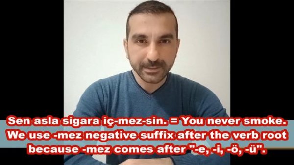 A2 Turkish Lesson: Negative Sentence in the Present Simple Tense