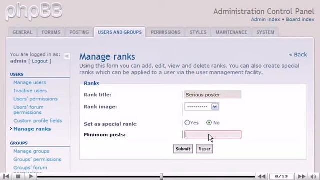 How to manage ranks in phpBB смотреть онлайн