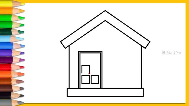 How to draw a small house step by step | learn drawing a small house very easy and simple steps смотреть онлайн