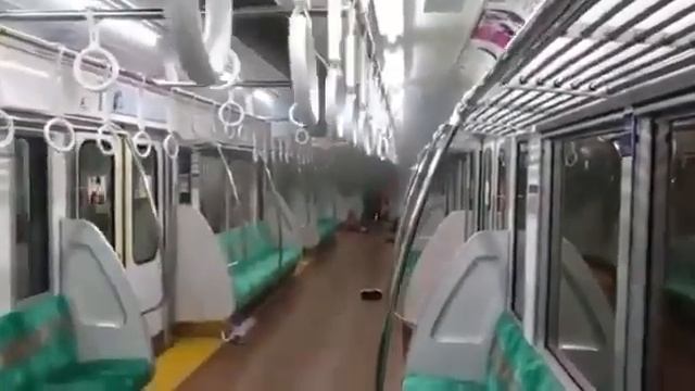В Японском метро мужик напал на пассажиров с ножом и устроил пожар в вагонах Токио