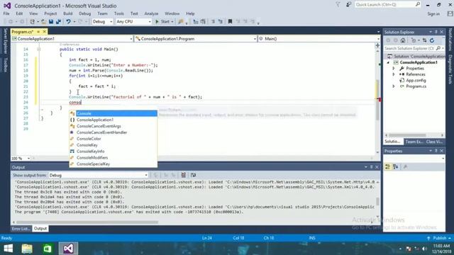 C# Program to find Factorial of a number and Pogram to find Factorial of numbers within range смотреть онлайн
