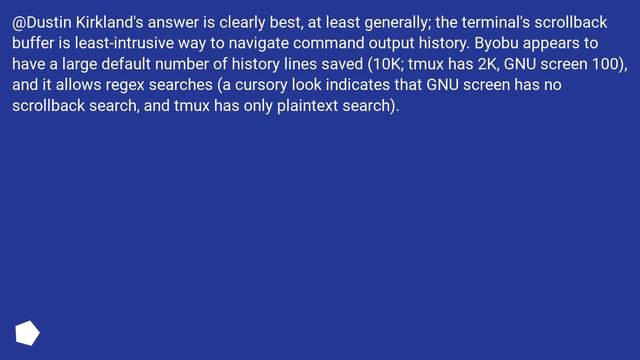 Terminal *output* history? смотреть онлайн