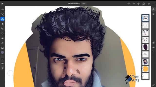 How to convert a photo into cartoon in Adobe Fresco | Vector Portrait | Profile Picture Tutorial смотреть онлайн