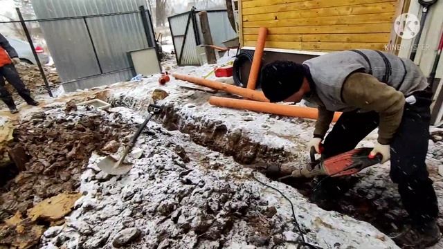 Монтаж септика "Тверь" в условиях мерзлого грунта.. смотреть онлайн