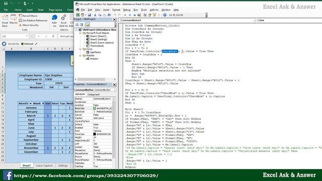 How to Create Employee Leave Tracker (Excel / VBA ) смотреть онлайн