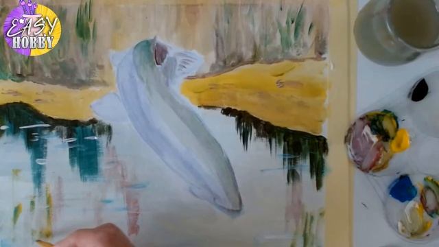 Как нарисовать рыбу Рисуем гуашью радужную форель смотреть онлайн