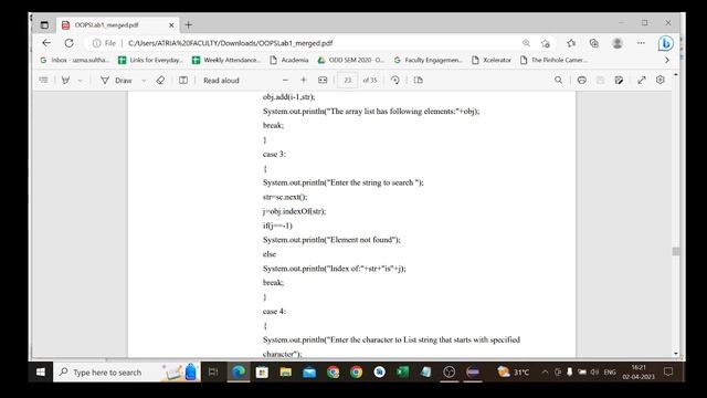 9. Program to perform string operations using arraylist. смотреть онлайн