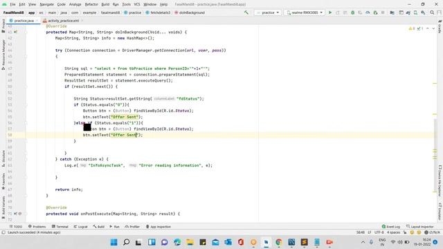 How to change button text dynamically in android java || With JDBC connectivity || Hindi смотреть онлайн