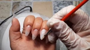 *190*НАРАЩИВАНИЕ МИНДАЛЬ.ВЕРХНИЕ ФОРМЫ КАК ПОДЛОЖКА ПОЛИГЕЛЕМ.МОДЕЛИРУЮ МОЛОЧНЫМ ГЕЛЕМ.