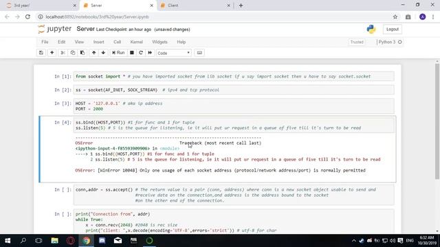Communicating between 2 terminals using socket programming on python смотреть онлайн