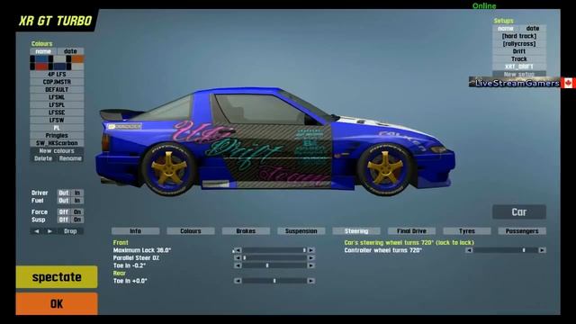 LFS XR GT TURBO PERFECT G27 DRIFT SETUP ! смотреть онлайн