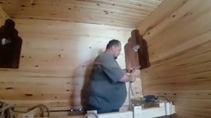 Как прибивать джутовый канатик к вагонке.