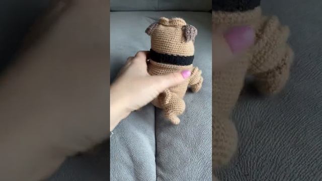 Вязаная собака крючком. Мопс. Продан. смотреть онлайн