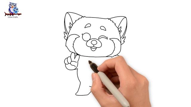 How To Draw Red Panda Mei - Turning Red Art Tutorial смотреть онлайн