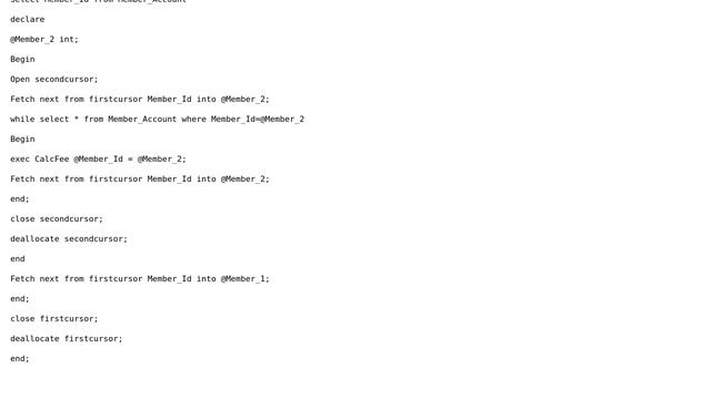 Databases: I need help in Nested Cursors in SQL server смотреть онлайн