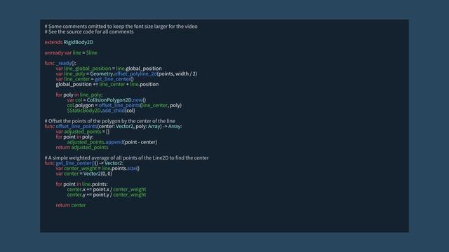Using a Line2D node to create physics bodies in Godot смотреть онлайн