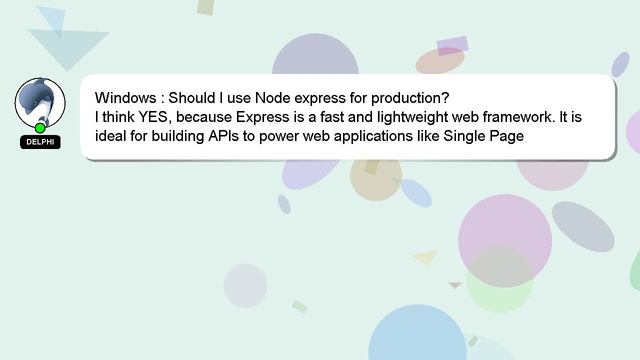 Windows : Should I use Node express for production? смотреть онлайн